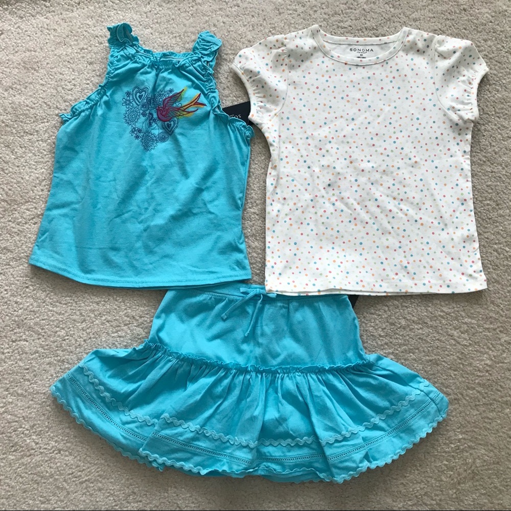 Sonoma girls skort and two tops
